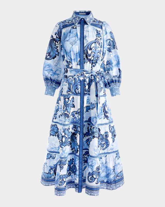 Geneva Tiered Button-Front Midi Dress